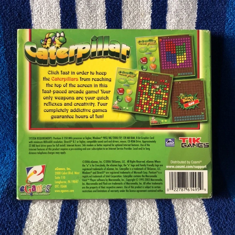 eGames Caterpillar - Catch The Bug CD-Rom Game -2006 PC